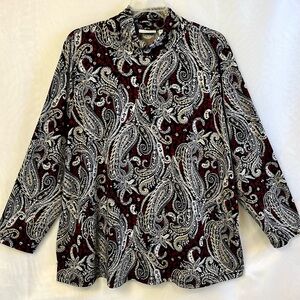 QVC Susan Graver 3XL Paisley Pattern Stretchy Turtleneck Top